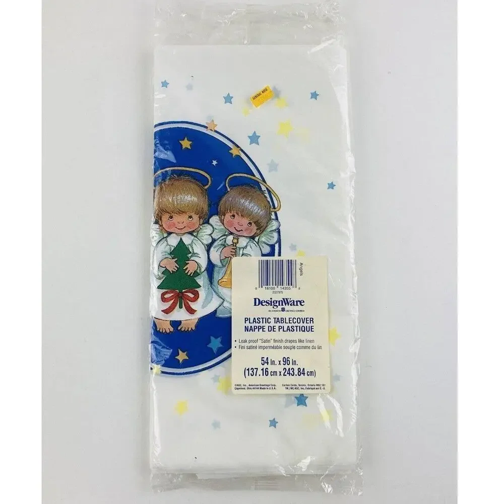 Designware Plastic Tablecover Christmas Angles Halo Leak Proof New Satin finish